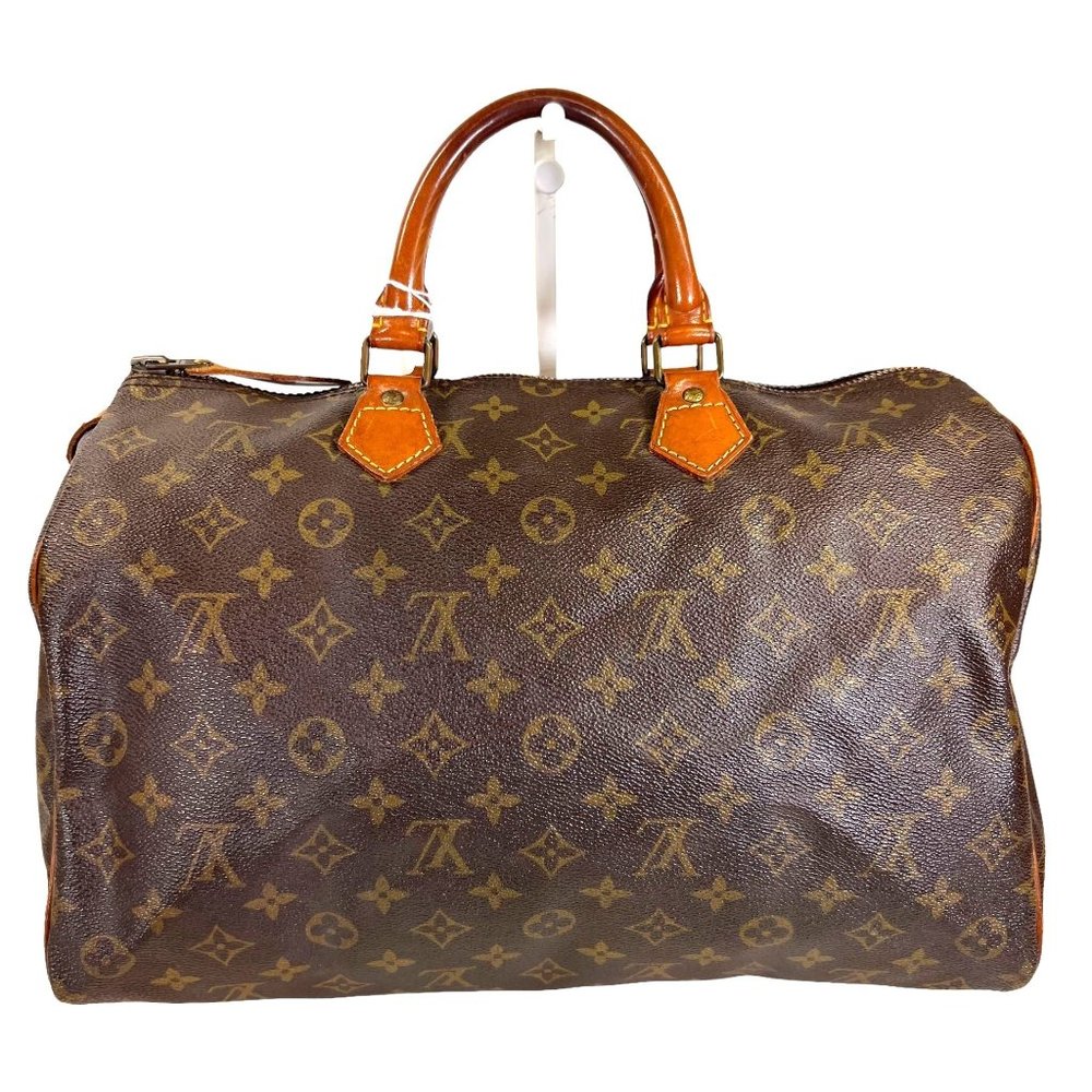 Authentic Louis Vuitton Satchel Bag Speedy 35 Monogram Used LV Handbag Vintage